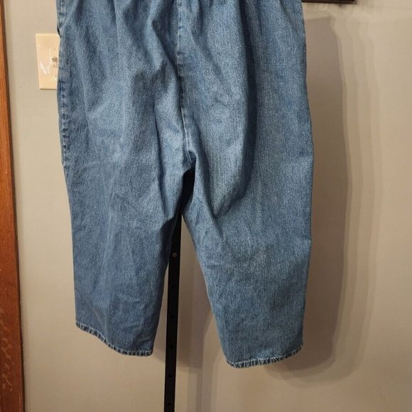 VF Jeanswear Cropped Jeans Size 18 Average Blue Denim Pull On Elastic Waist - Picture 6 of 8